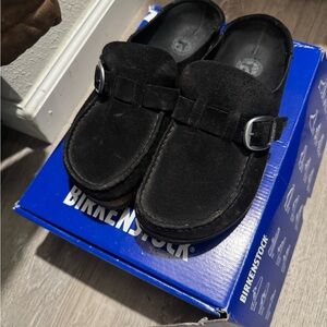 Birkenstock Black Suede Slip-On Shoes